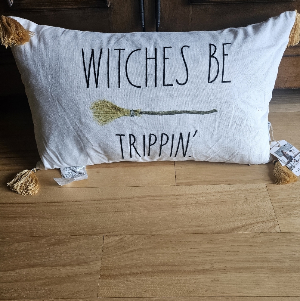 Rae Dunn Witches Be Trippin' Decorative Pillow